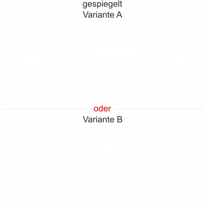 Aufkleber für Glas mit der Sykline von Nürnberg - Ansicht Ausrichtung und Farbauswahl