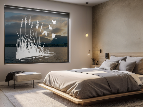 Preview: Glastattoo Ufergräser und Störche