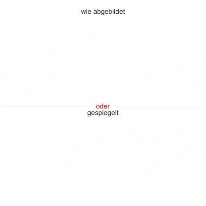 Aufkleber Glas Weltkarte - Ansicht Ausrichtung und Farbauswahl