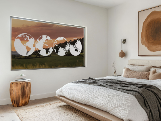 Preview: Glastattoo Weltkarte