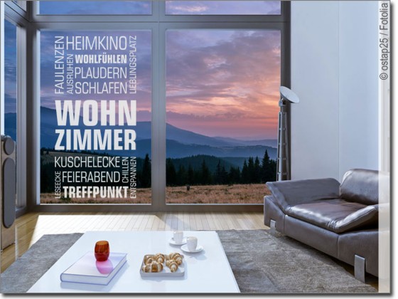 Preview: Glastattoo Wohnzimmer Preview: Glastattoo Wohnzimmer