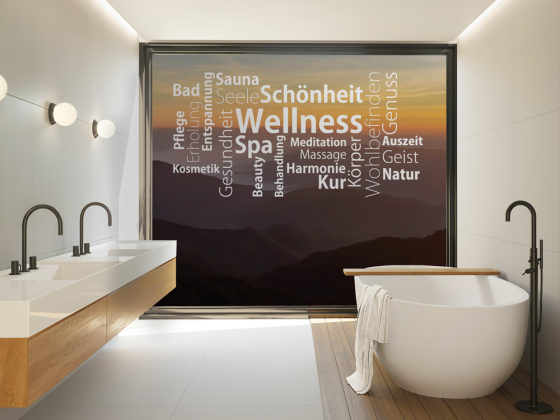 Preview: Glastattoo Wortwolke Wellness