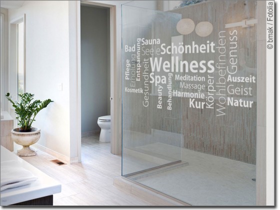 Preview: Glastattoo Wortwolke Wellness