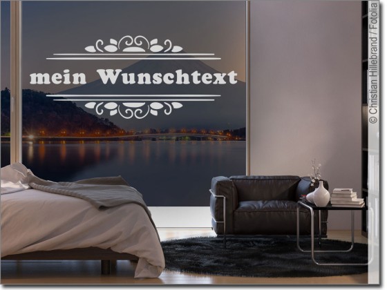 Preview: Glastattoo Wunschtext in Rahmen