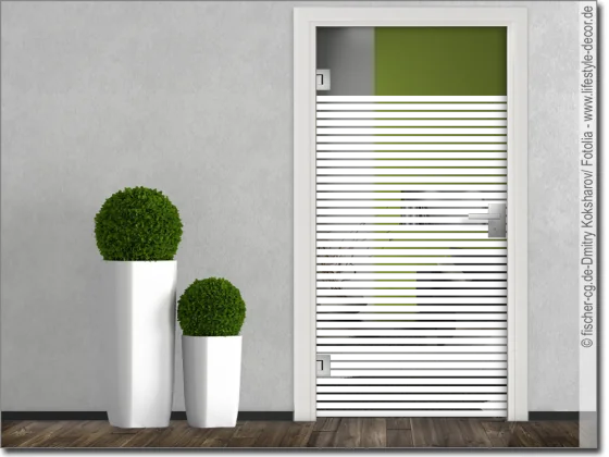 Glastür Aufkleber Milchglasfolie Streifen 3/1 cm