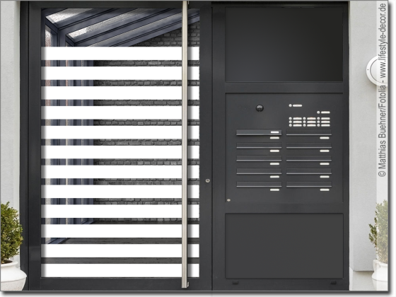 Preview: Glastür Dekorfolie Streifen 10/5 cm