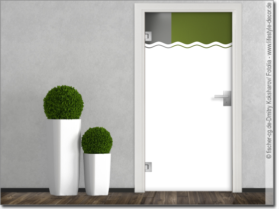 Preview: Glastür Dekorfolie Wellenstreifen 5/1 cm