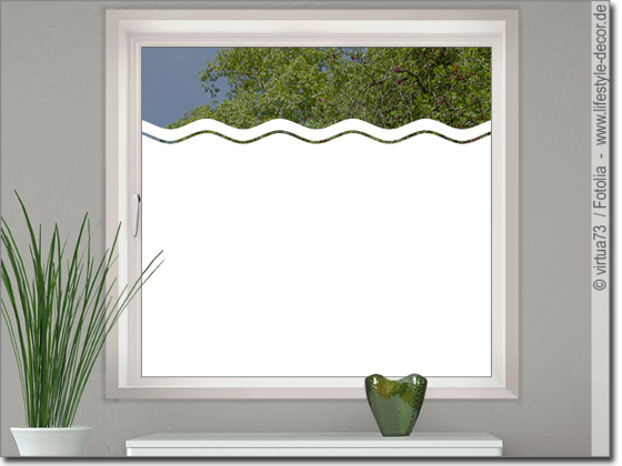 Preview: Glastür Dekorfolie Wellenstreifen 5/1 cm