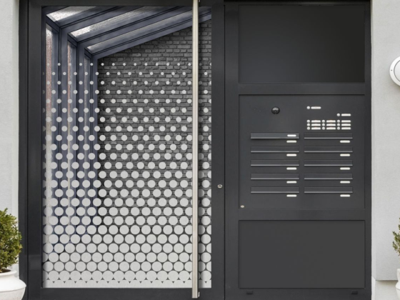 Preview: Glastür Milchgalsfolie Kreisverlauf