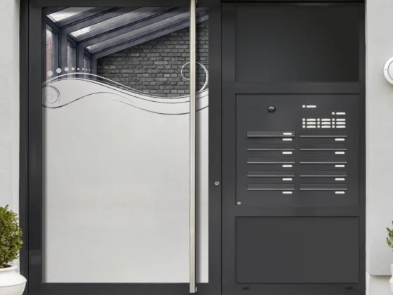 Glastür Milchgalsfolie Ornament Wellen