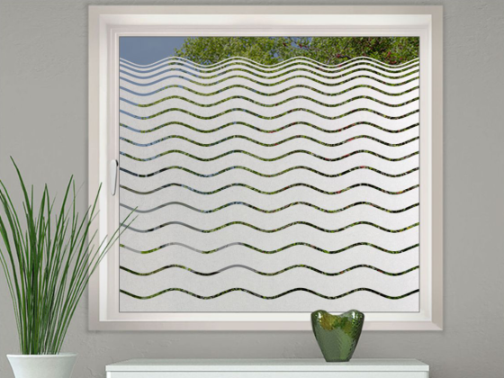 Preview: Glastür Milchgalsfolie Wellendesign