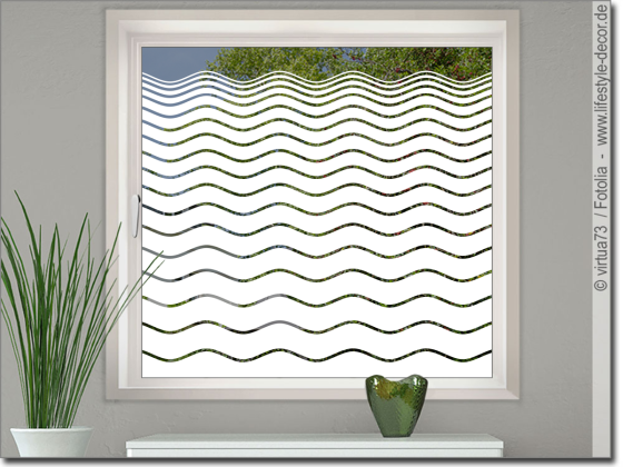 Preview: Glastür Milchgalsfolie Wellendesign