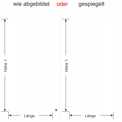 Preview: Glastür Milchglasfolie Bambus mit Orchidee - Ansicht Ausrichtung mit Farbauswahl
