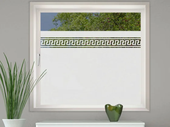 Glastür Milchglasfolie Bordüre Griechenland auf Fenster