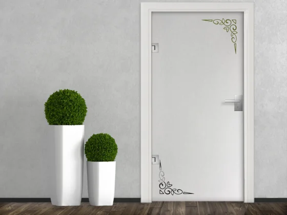 Glastür Milchglasfolie Dekorative Ecken