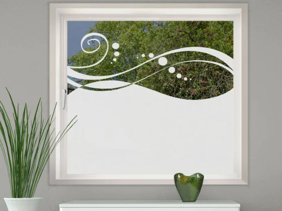 Glastür Milchglasfolie Design auf Fenster