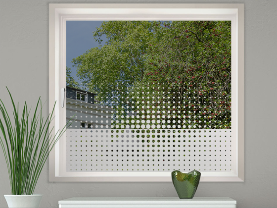 Preview: Glastür Milchglasfolie Form aus Kreisen auf Fenster