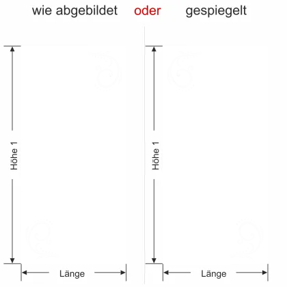 Glastür Milchglasfolie für Fenster Klassisch - Ansicht Ausrichtung und Farbauswahl