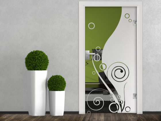 Preview: Glastür Milchglasfolie Glasornament Modern