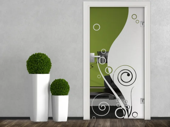 Glastür Milchglasfolie Glasornament Modern