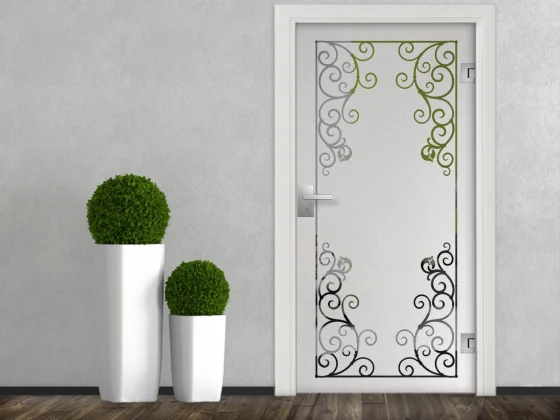 Glastür Milchglasfolie Klassischer Rahmen