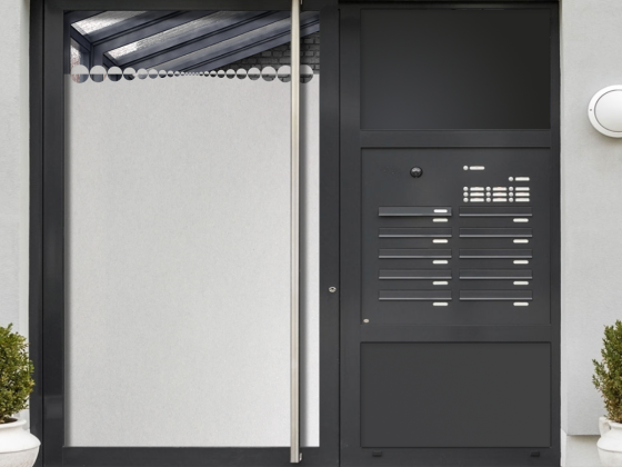 Preview: Glastür Milchglasfolie Kreisdecor auf Haustür