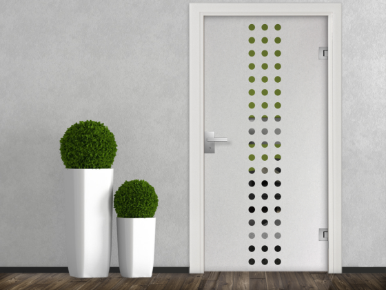 Preview: Glastür Milchglasfolie Kreise