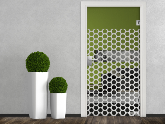 Preview: Glastür Milchglasfolie Kreismuster