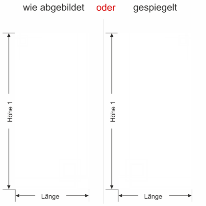 Preview: Glastür Milchglasfolie Modern - Ansicht Ausrichtung und Farbauswahl