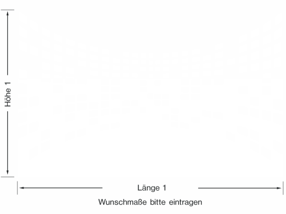 Preview: Glastür Milchglasfolie Modernes Design aus Quadraten - Ansicht Ausrichtung mit Farbauswahl