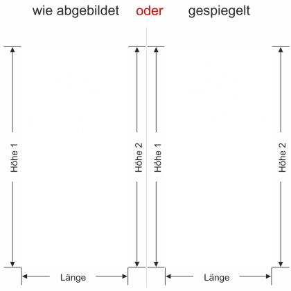 Preview: Glastür Milchglasfolie Om - Ansicht Ausrichtung mit Farbauswahl und Vorschlag 1