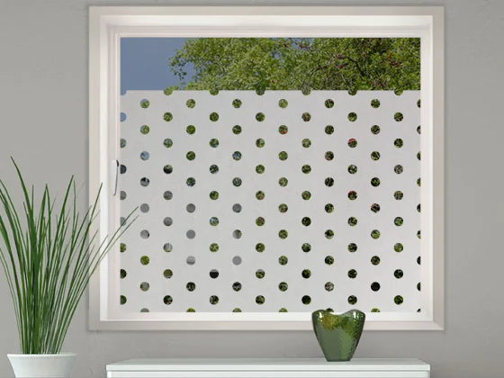 Glastür Milchglasfolie Punktmuster auf Fenster