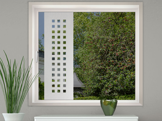 Preview: Glastür Milchglasfolie Quadrate