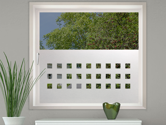Preview: Glastür Milchglasfolie Quadrate