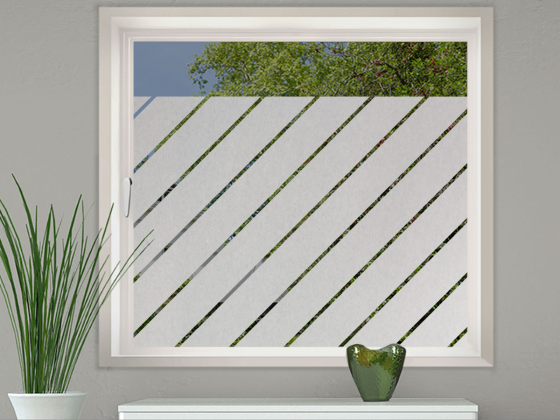 Preview: Glastür Milchglasfolie Schrägstreifen 10/1 auf Fenster
