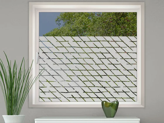 Glastür Milchglasfolie Schraffur auf Fenster