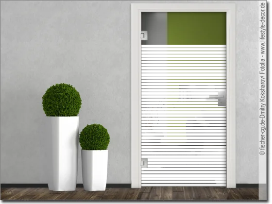 Glastür Milchglasfolie Streifen 3/0,5 cm