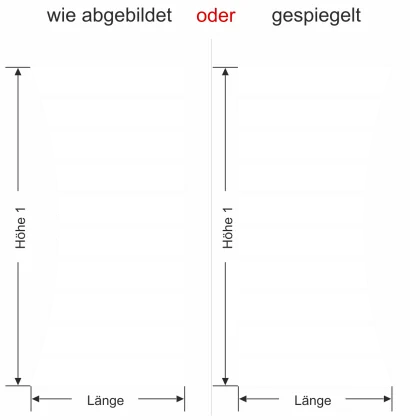 Glastür Milchglasfolie Streifenbogen - Ansicht Ausrichtung mit Farbauswahl