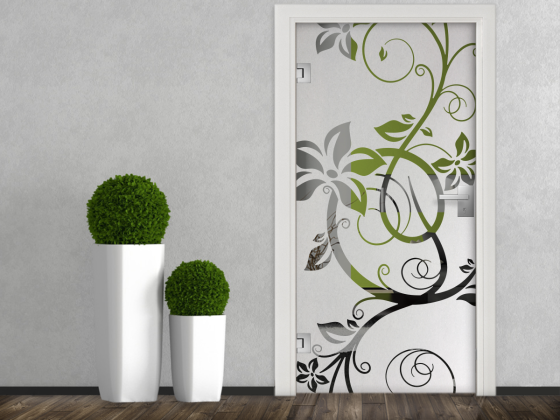 Glastür Milchglasfolie Traumland