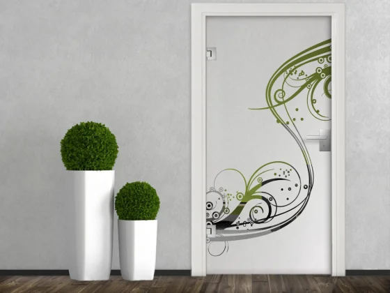 Glastür Milchglasfolie Wellenornament