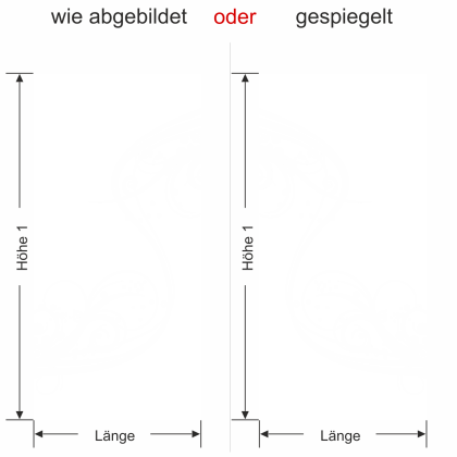 Preview: Glastür Milchglasfolie Wellenornament - Ansicht Ausrichtung und Farbauswahl