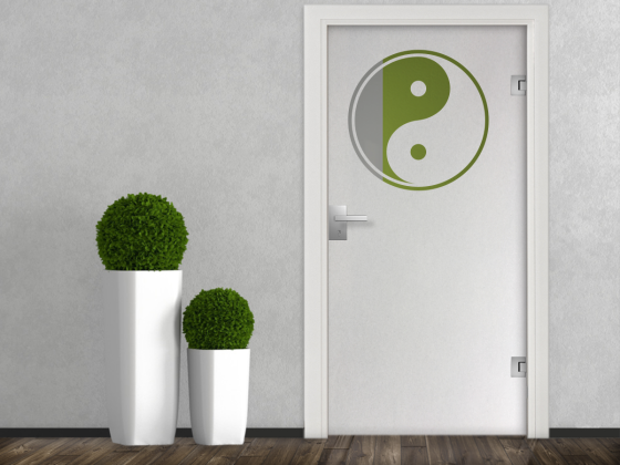 Glastür Milchglasfolie Yin & Yang
