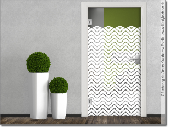 Preview: Glastür Sichtschutz Wellenstreifen 3/0,5 cm