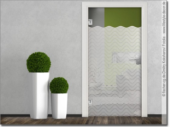 Preview: Glastür Sichtschutz Wellenstreifen 3/0,5 cm