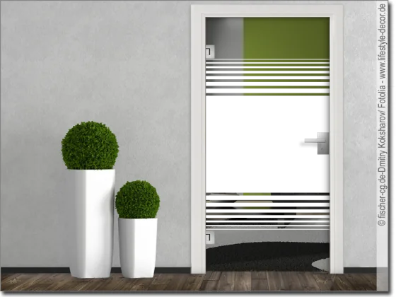 Glastür Sichtschutzfolie Gestreift