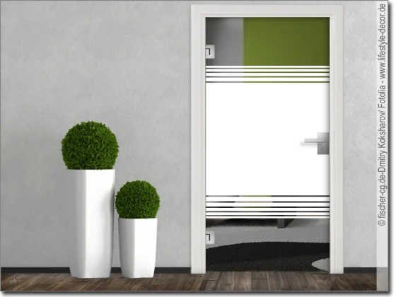 Glastür Sichtschutzfolie Streifen