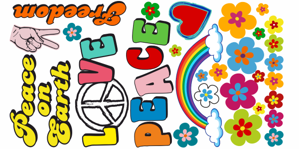 Preview: Hippieaufkleber Set Peace on Earth Preview: Hippieaufkleber Set Peace on Earth