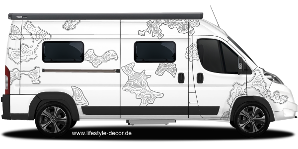 Preview: Höhenlinien Aufkleber für Auto Preview: Höhenlinien Aufkleber für Auto