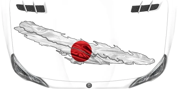 Aufkleber Flagge von Japan auf der Motorhaube