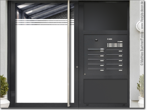 Preview: Klarglastür Sichtschutzfolie Streifen 3/1 cm